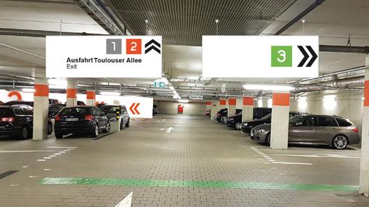 Konzept Tiefgarage Beschilderung Hochschule Düsseldorf